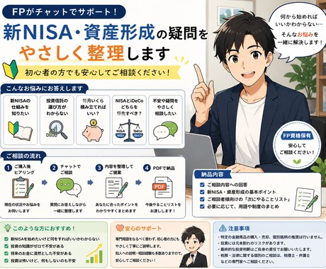 新NISA・資産形成の疑問をチャットで説明します NISAについて難しい言葉をなるべく使わずにご説明します。 イメージ1