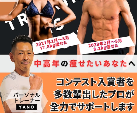 中高年必見！プロが1ヶ月ダイエットをサポートします トレーナーがオーダーメイドの自宅トレーニングメニューを作成 イメージ1