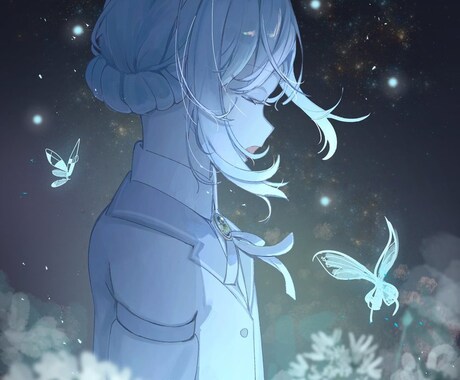 儚い・お洒落な一枚絵・立ち絵イラストを制作します TRPG／動画サムネイル／ゲーム／同人誌挿絵・表紙／グッズ等 イメージ1