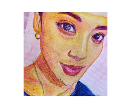 写真をリアルにポップな色に変えて描かせて頂きます 普通の写真で満足ですか?色彩を変えもっと綺麗に鮮やかな顔を! イメージ1