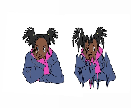 2枚セットのかわいいなみなみイラスト作成します アイコンやグッズ化にピッタリ！2枚のイラストがセットです♪ イメージ2