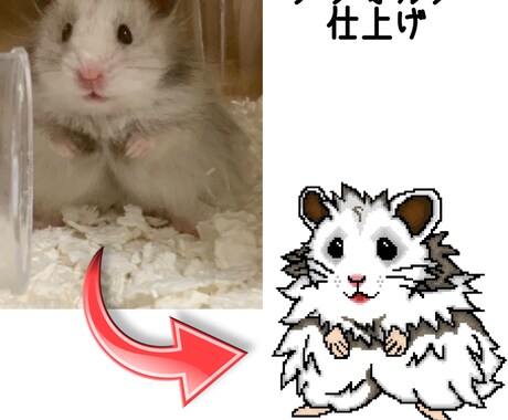 愛らしいペットのドット絵作成します リアル調、デフォルメ調などご希望の仕上がりにできます イメージ2