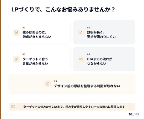 LP構成とセールス原稿を作成します デザイン前に必要な、伝わる流れと言葉を設計 イメージ2