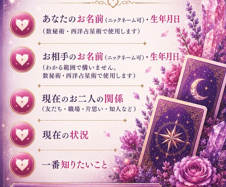 片思いの相手の気持ちと恋の進展を占います 恋の不安を希望へ導く未来への道しるべ イメージ2