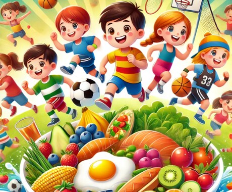 スポーツを頑張る子どもへ！上達する献立を提供します 成長期の体作りとスポーツ上達を目指した献立を1週間分作ります イメージ1