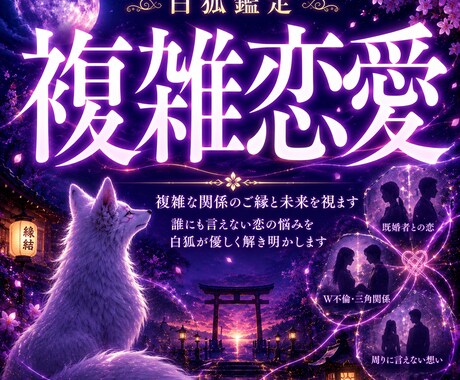 複雑恋愛のお相手の本音と未来を視ます 白狐が宿縁の糸を辿り真実を読み解きます イメージ1