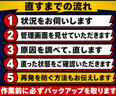 WordPressの不具合、直します 表示崩れ・フォーム不達・遅い。原因から直します イメージ2