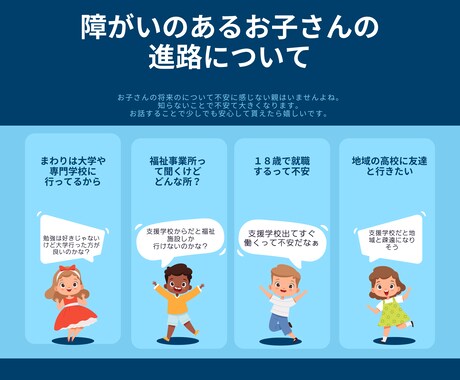 障がいのあるお子さんの進路相談お受けします 障害者の就労支援経験22年の相談員が進路の悩みに寄り添います イメージ1