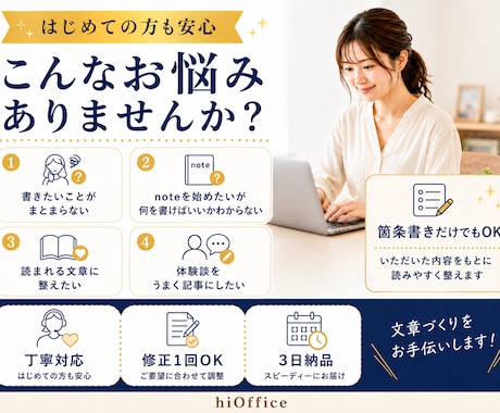 note記事の構成・本文を読みやすく作成します 書きたい内容を、読まれる記事として丁寧に整えます イメージ2