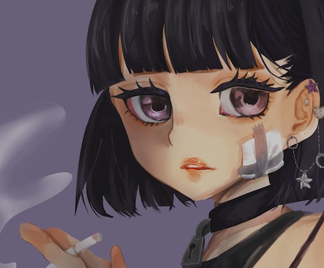 アイコン用イラスト描きます 人とは違うダウナーな雰囲気のアイコンにしてみませんか？ イメージ2