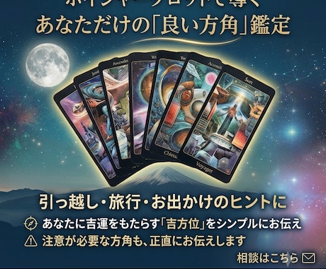 あなたにとって「良い方角」占います 自分にとってどの方角が良いのか、悩んだらご利用下さい。 イメージ1