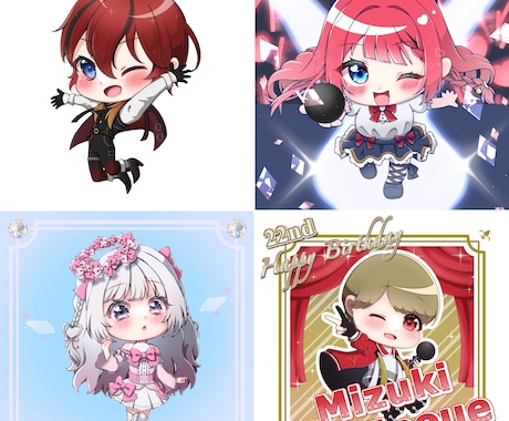 ラフ2案♡ミニキャラ・デフォルメ描きます SHOWROOMアバター、Vtuberさんやアイドルさんに イメージ2