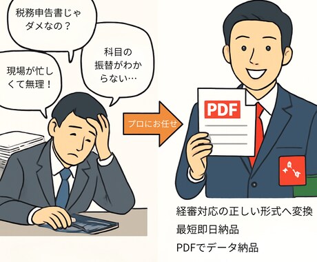 元窓口担当が建設業決算変更届の財務諸表作成します 税理士作成の決算書を送るだけ。建設業財務諸表へ変換。 イメージ2