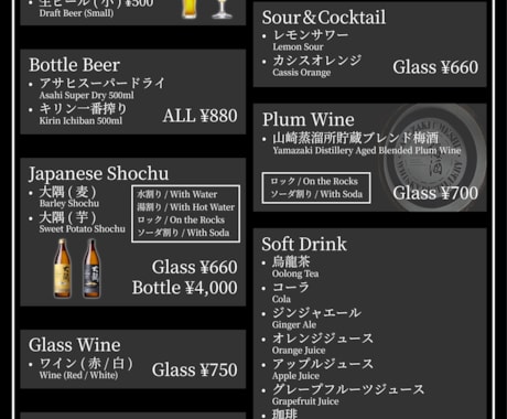 見て伝わるドリンクメニューをデザインします 現役サービススタッフが、お客様目線と現場目線で制作します。 イメージ1