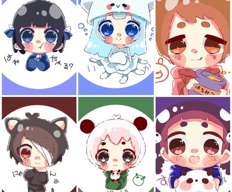 SNSに使うアイコン描きます あなたのオリキャラを愛嬌のあるちびキャラに！ イメージ1