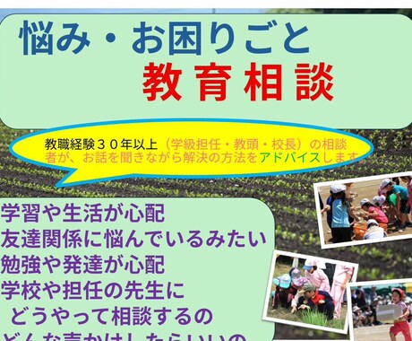 公立小学校の教職経験者（３０年）がお聞きします 困っている問題・心配の解決方法や指針を提案 イメージ1