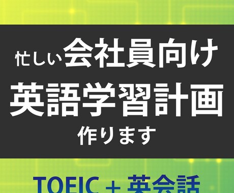 会社員向け！！英語の学習計画を提案します 海外と仕事をする現役会社員が自身の経験を元にサポートします イメージ1