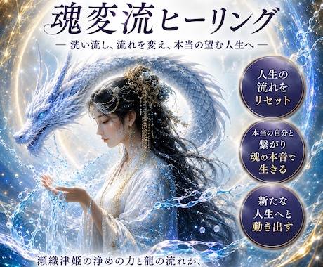瀬織津姫と龍が魂の流れを変えます 洗い流して手放し、本来の望む人生へ イメージ1
