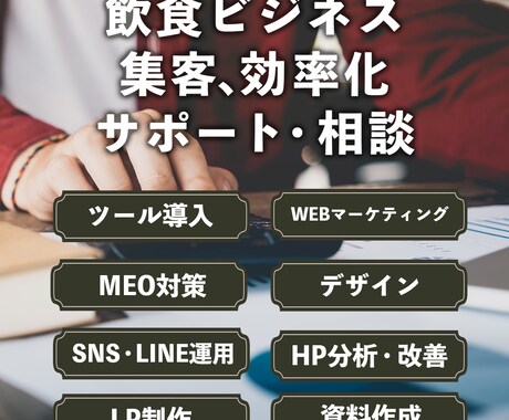 飲食店の集客、効率化など相談なんでも聞きます WEBマーケティング、MEO対策、LINE公式運用、デザイン イメージ1