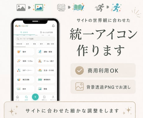 サイトの世界観に合う統一アイコン作ります イメージ1