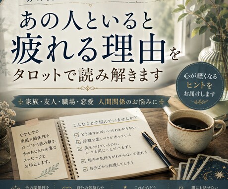人間関係の悩みをタロットで占います 家族・友人・職場・恋愛のお悩みに イメージ1