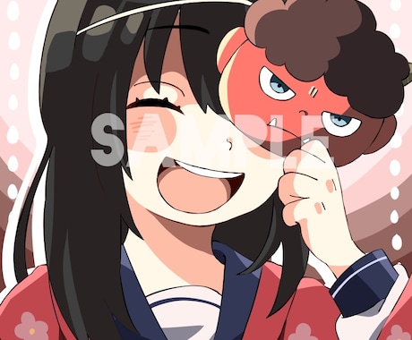 絵柄A   SNSのアイコン、かわいく描きます 可愛い絵柄がお好きな方に！優しい色使いのほのぼの系の絵です。 イメージ2