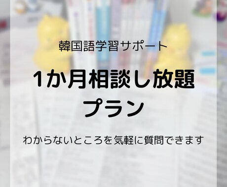 韓国語の質問や相談を1か月無制限で受けます 学習時の不明点や学習方法が相談し放題。初級〜上級まで！ イメージ1
