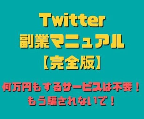 完全版のTwitter副業マニュアル提供します Twitter副業に何万円もする教材は不要！騙されないで！！ イメージ1