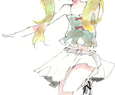 水彩イラスト描きます 水彩で女の子のイラストをお描きします。 イメージ1