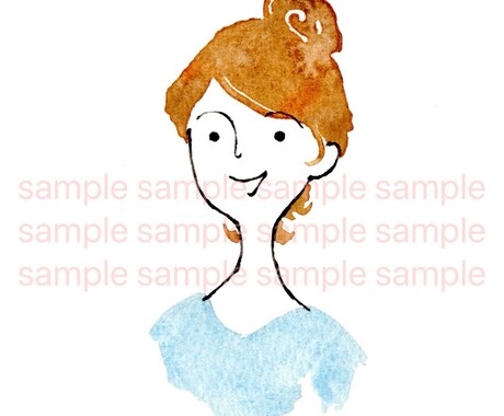 写真不要、なんとなく似せたアイコン作成します SNSやブログに水彩の手描きアイコンで抜け感をプラスできます イメージ1