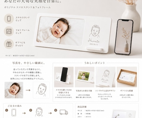 名入れギフト⭐︎写真で作る 線画のギフト作ります オリジナルギフト｜誕生日・母の日・父の日・敬老の日etcに イメージ2