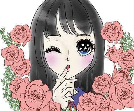 レトロポップな女の子のアイコン描きます 昭和を思わせる、キラキラおめめの女の子！かなり目立ちますよ イメージ1