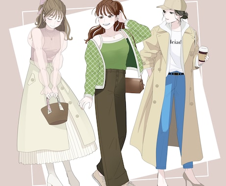 限定半額✿ 魅力的なファッションイラストを描きます フォロワー数23万人ファッションブログで連載中 イメージ2