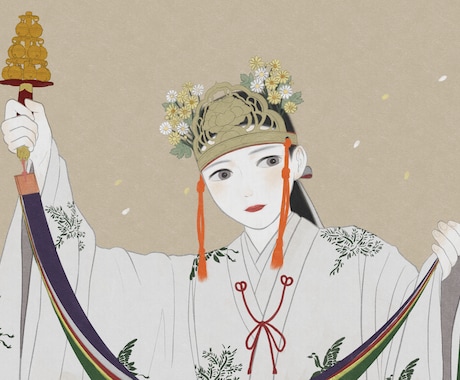 日本画風(和風)イラスト描きます 美人画風・時代小説の挿絵等に。優しく懐かしみのある絵を イメージ1