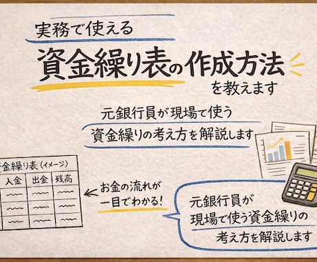 実務で使える資金繰り表の作成方法を教えます 元銀行員が現場で使う資金繰りの考え方を解説します イメージ1