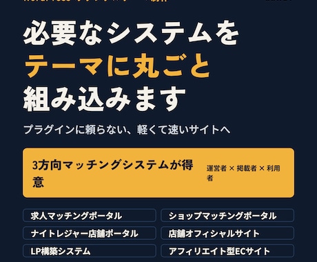 WordPressにシステムを組み込んで制作します イメージ1