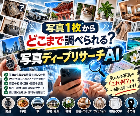写真1枚から気になる情報を深くリサーチしますます イメージ1