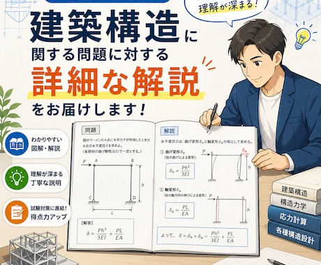 建築士試験の構造問題を徹底解説します 構造苦手な方向け！つまずく理由から分析するあなた専用の解説！ イメージ1
