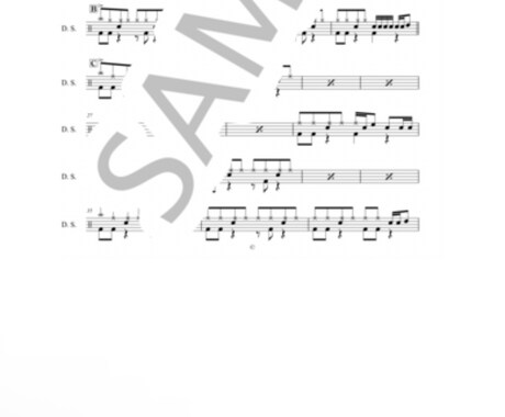 希望の楽曲のドラムの楽譜を作成します ドラムの楽譜が読めない、書けない、忙しくて作れない方へ イメージ2