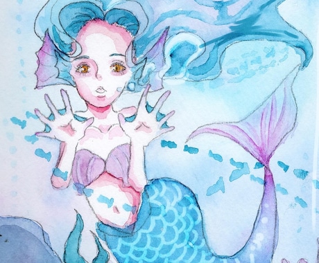 水彩絵の具で独特なイラストをお描きします イメージ1