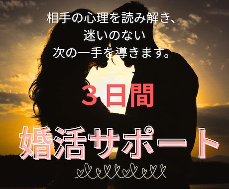 相手の心理を読み解き、迷いのない次の一手を導きます 【3日間婚活サポート】すれ違い・関係の停滞・迷いを解消 イメージ1