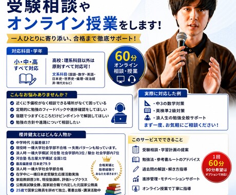一橋卒現役塾講師が受験相談やオンライン授業をします 一橋大学卒業・家庭教師歴3年現役塾講師が受験生等の相談60分 イメージ1