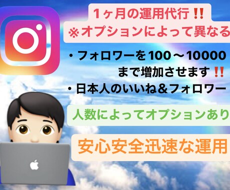 インスタ代行でフォロワー増やします インスタ代行でフォロワーを400人増やします！ イメージ2