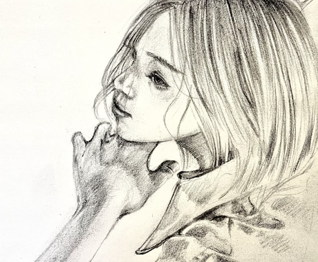 アナログ画であなた好みの作品を仕上げます 白黒作品に興味ある方、似顔絵など イメージ2