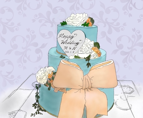 結婚式・お誕生日のケーキ描きます 記念日ケーキをイラストで思い出に残そう イメージ1