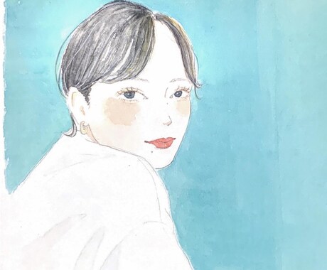 水彩絵の具でお洒落な似顔絵描きます プレゼントや記念にいかがですか♪♪ イメージ1