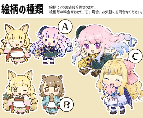 ミニキャラ・SDキャライラストを作成いたします [商用可・二次使用可]アイコン・ヘッダーやグッズ等に！ イメージ2