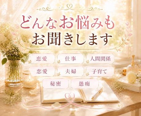 占い師が占いをせずにあなたのお話をお聞きします 愚痴・人間関係・恋愛・仕事・夫婦・子育て・秘密・雑談OK イメージ2