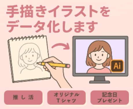 手描きのイラストをデータ化します イメージ1
