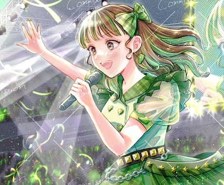 華やかで目を引く一枚絵✨ご要望に応じて描きます あったか&爽やかなテイストが得意♪細かくオーダーできます！ イメージ2